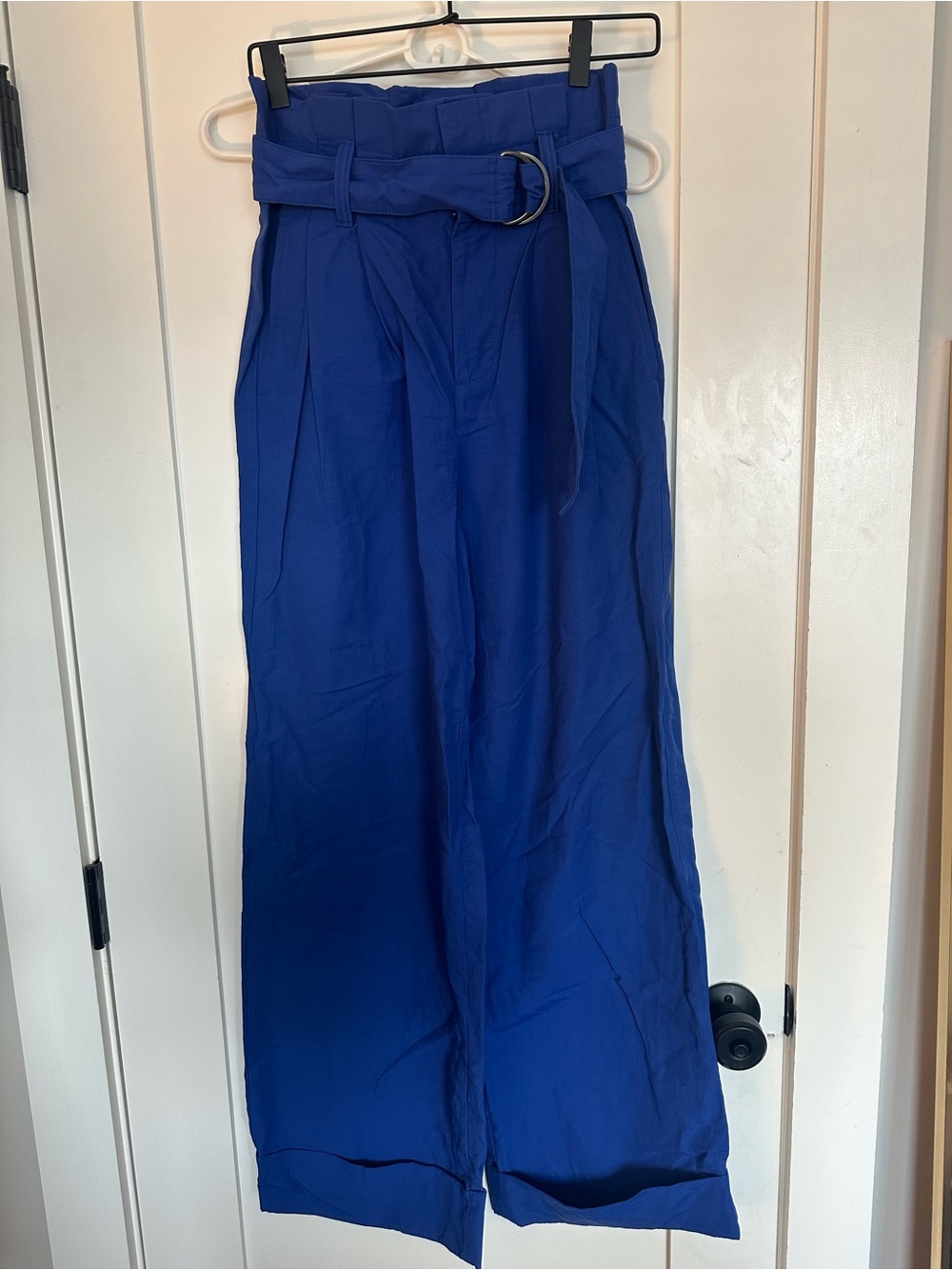 Banana Republic Wide-Leg Paperbag Waist Pants in Royal Blue